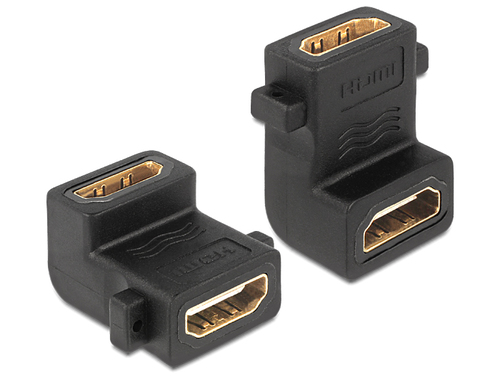 Delock Adapter HDMI A female > female with screw hole 90  angled karte