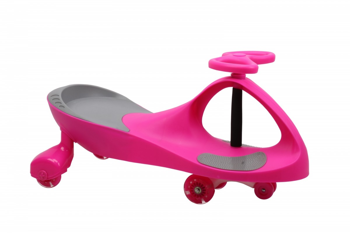 Ride-on Swing Car - model 8097 Rubber wheels LED pink-grey 29787 (6973627529787)