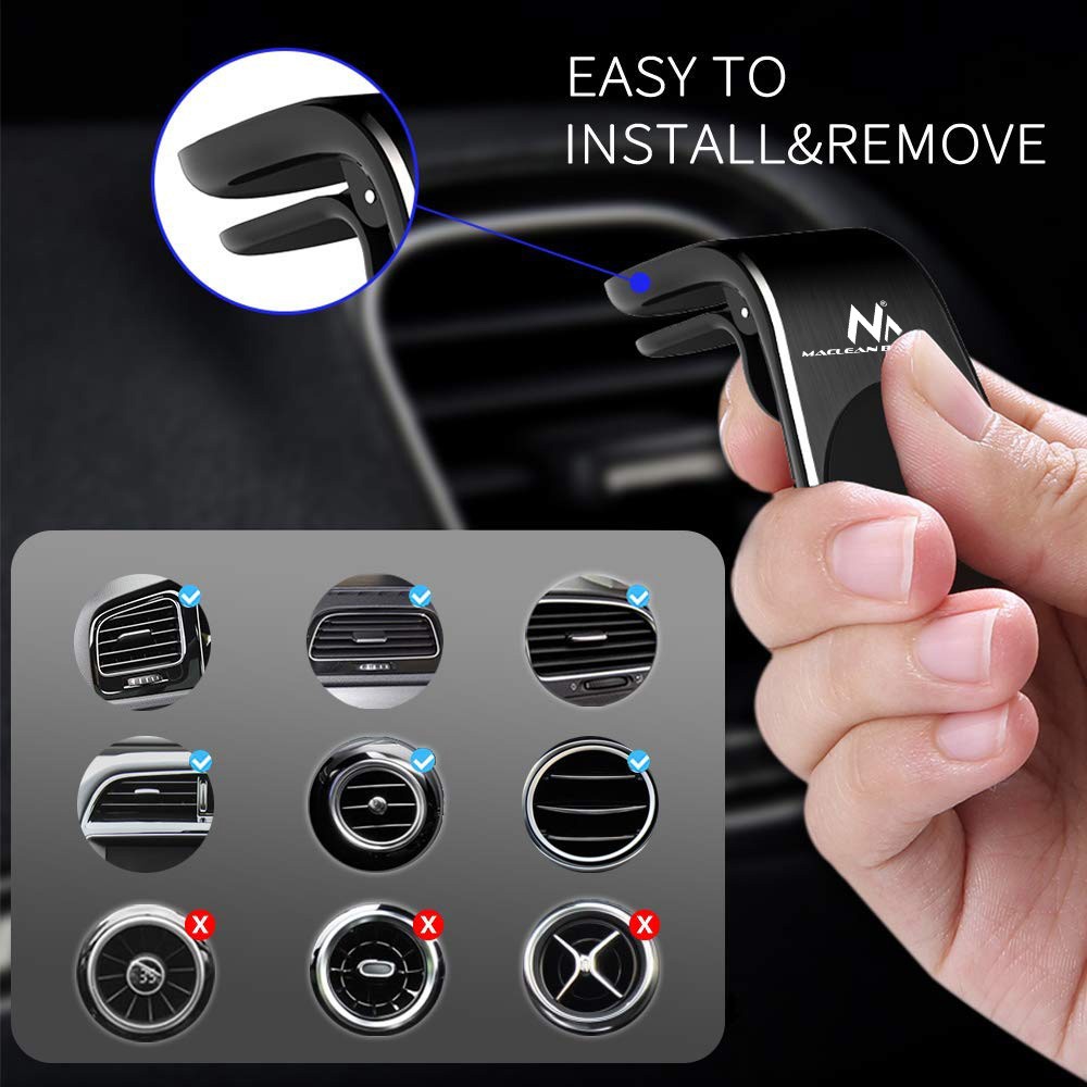 Maclean car phone holder, magnetic, universal, for ventilation grille, ABS material, MC-326 Mobilo telefonu turētāji