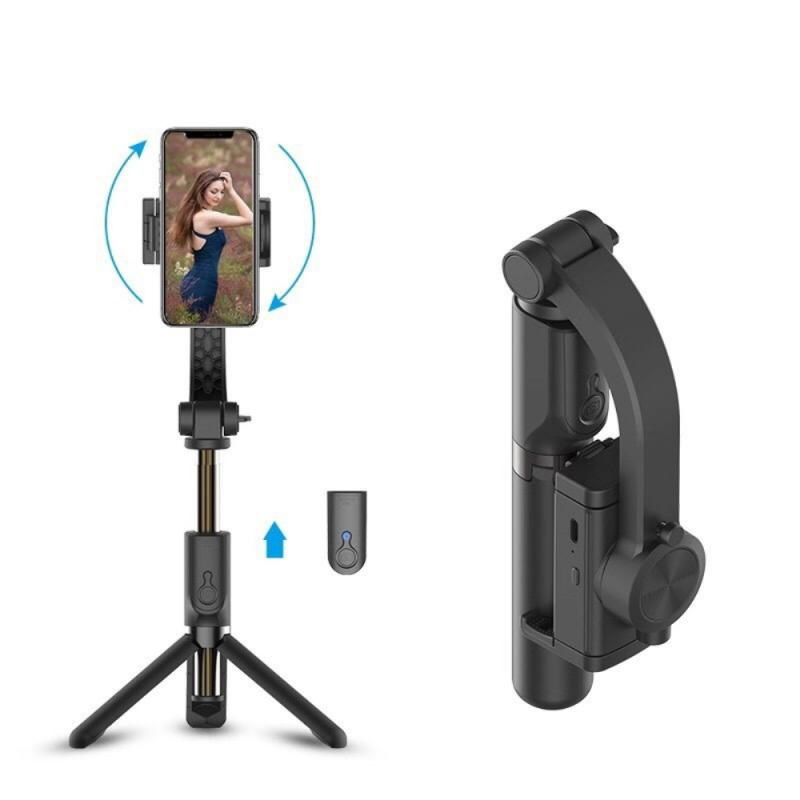 Riff GS-09 Vinas Ass Gimbal Stabilizātors ar iebūvētu tripod statīvu telefonam & atvienojamu pulti (65-96mm) Sporta kameru aksesuāri