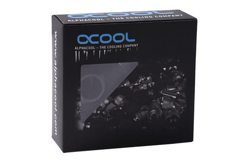 Alphacool Eiszapfen PRO 13mm HardTube Fitting G1 / 4 - Deep Black Sixpack, connection ūdens dzesēšanas sistēmas piederumi