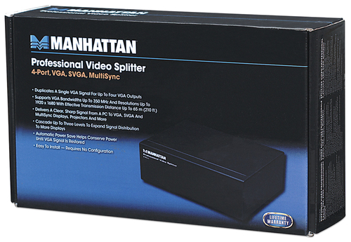 Manhattan video splitter VGA 1/4 350 MHz Pro KVM komutators
