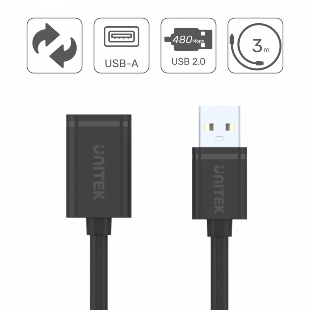 Unitek USB 0.5m adapteris