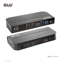 Club3D KVM Switch 4K60Hz 2x HDMI > HDMI/2xUSB/Audio retail KVM komutators