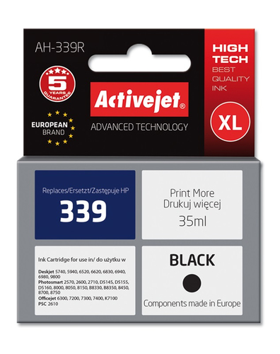 ActiveJet AH-339R | Black | 35 ml | Refill | HP C8767EE kārtridžs