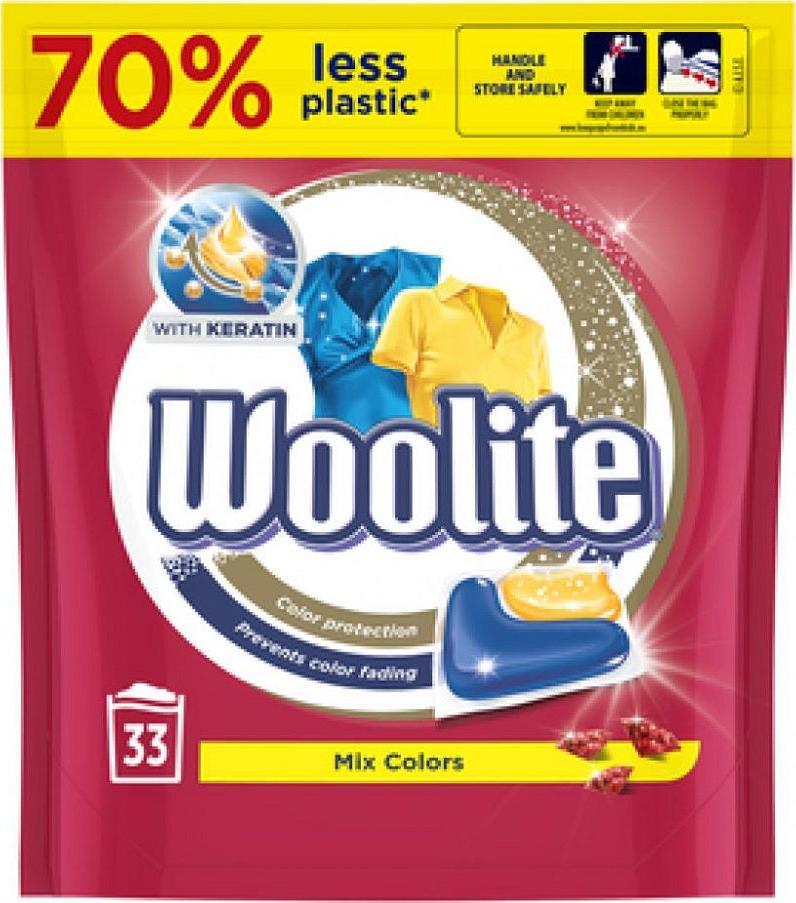 Woolite Mix Colors laundry capsules color protection with keratin 33 pcs Sadzīves ķīmija