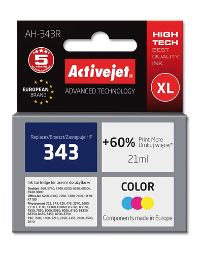 Ink ActiveJet AH-766 | Color | 21 ml | Refill | HP C8766EE kārtridžs