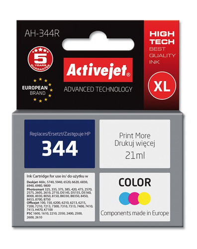 Ink ActiveJet AH-363 | Color | 21 ml | Refill | HP C9363EE kārtridžs