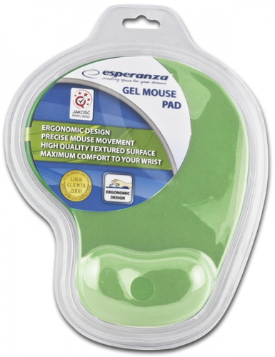 ESPERANZA Gel Mouse Pad EA137G | 230 x 190 x 20 mm | Green | Blister peles paliknis