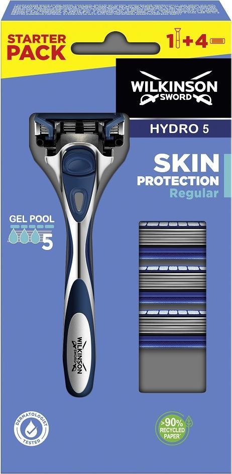 Wilkinson  Wilkinson Hydro 5 Skin Protection Regular maszynka do golenia z wymiennymi ostrzami dla mezczyzn 1szt + wklady 4szt 10177623 (402 vīriešu skuvekļu piederumi