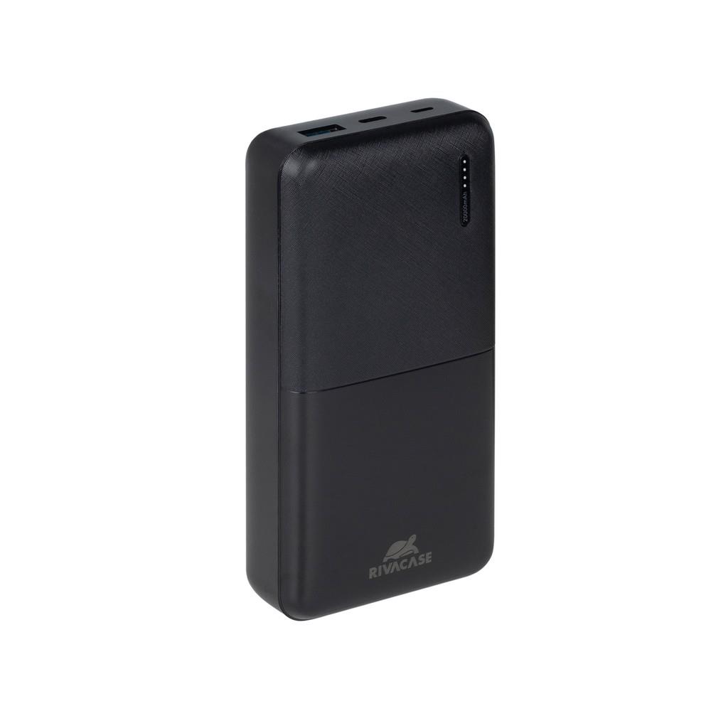 POWER BANK USB 20000MAH/BLACK VA2571 RIVACASE Powerbank, mobilā uzlādes iekārta