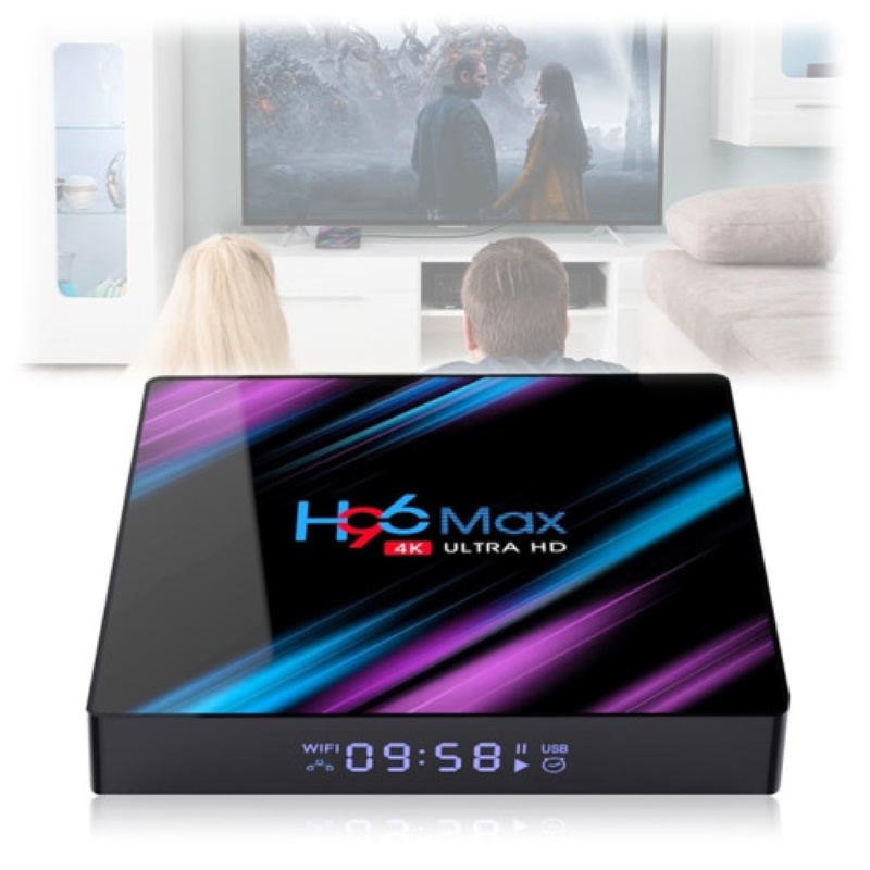 Riff H96 16GB 4K Multimedia atkaņotājs Smart TV Box 2GB + 16GB Android 10.0 Wi-Fi / BT Rockchip RK3318 Melna spēļu konsoles gampad