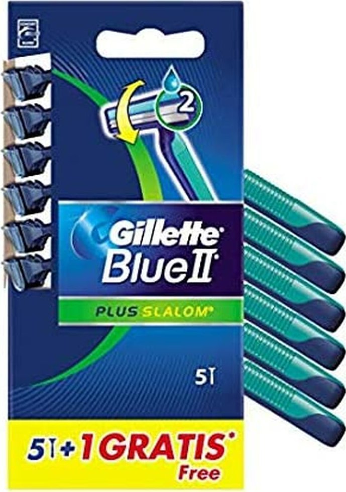 GILLETTE_Blue II Plus Slalom disposable razors for men 6 pcs. vīriešu skuvekļu piederumi