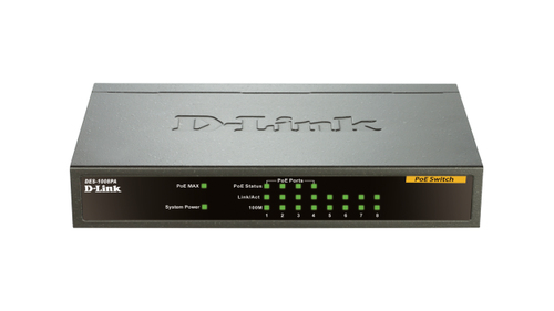 D-Link 8-port 10/100 Desktop Switch, 4 PoE Ports komutators