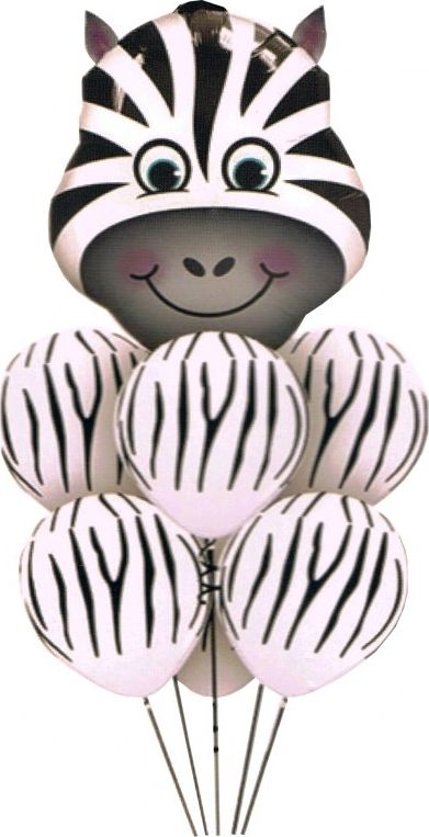 Balon zebra foliowy 60x70cm + 6 balonow KX5950_1 (5904266054959)