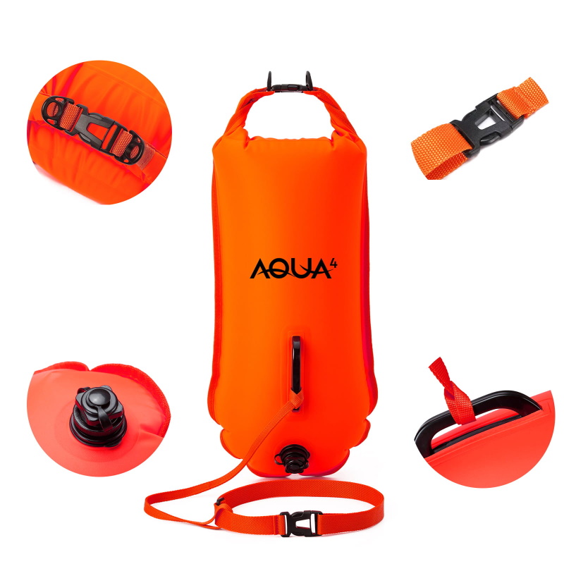 Vigo 2in1 Aqua4 piepūšama sausā soma 35L ar peldēšanas jostu (56x24x22cm) Oranža Matrači un tūrisma paklāji