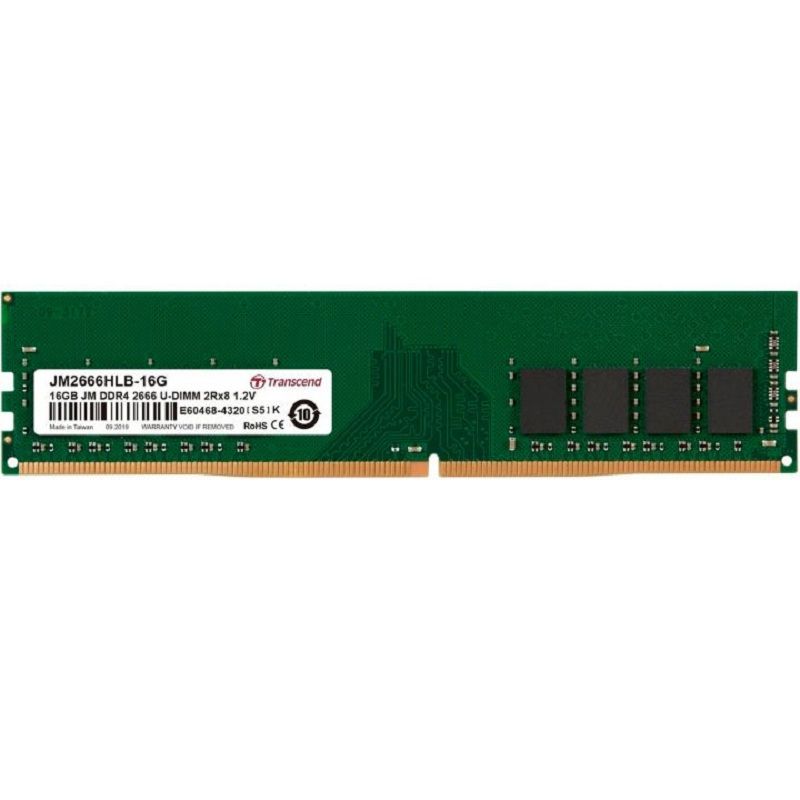 TRANSCEND 16GB JM DDR4 2666MHZ U-DIMM 2RX8 1GX8 CL19 1.2V operatīvā atmiņa