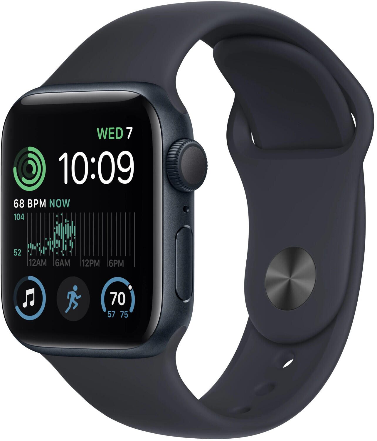 Apple Watch SE (GPS) 44mm Aluminiumgehause mitternacht, Sportband mitternacht MNK03FD/A Viedais pulkstenis, smartwatch