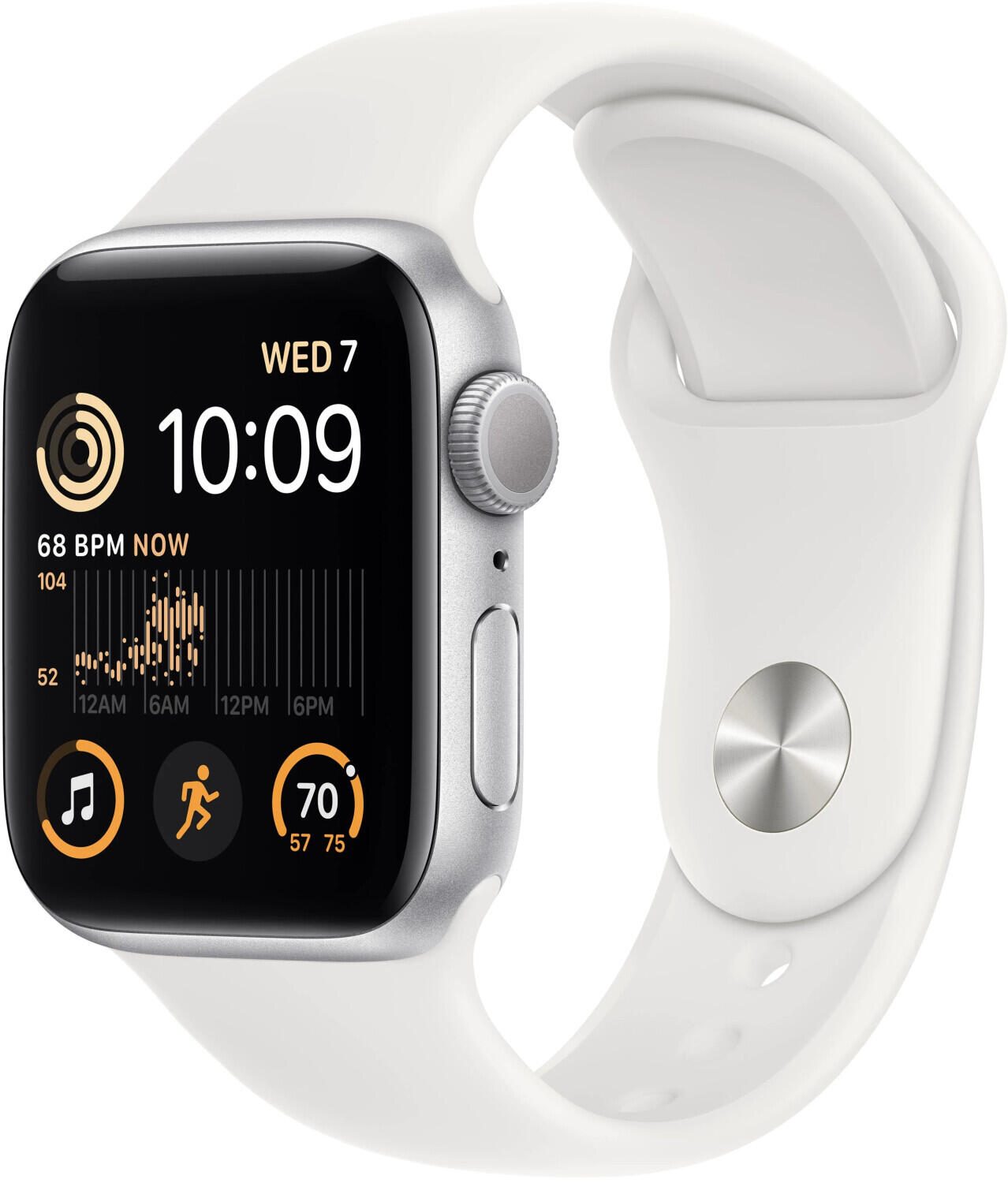Apple Watch SE (GPS) 40mm Aluminiumgehause silber, Sportband weis MNJV3FD/A Viedais pulkstenis, smartwatch