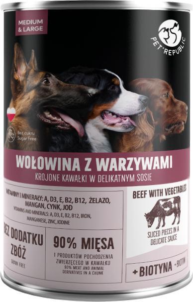 Pet Republic PIES puszka WOLOWINA WARZYWA sos /8 1250g VAT019232 (5904316130282) barība suņiem