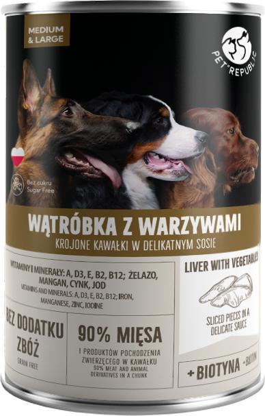 Pet Republic PIES puszka WATROBKA WARZYWA sos /6 1250g VAT019231 (5904316130305) barība suņiem