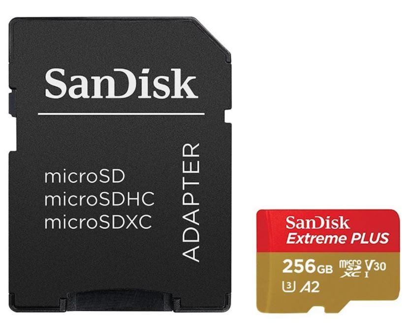 SanDisk Extreme microSDXC 256GB + SD Adapter atmiņas karte