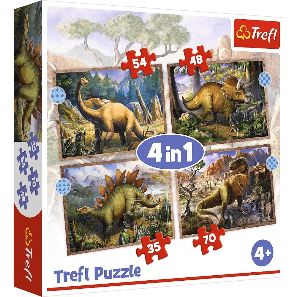 TREFL 4in1 dino 34383 puzle, puzzle