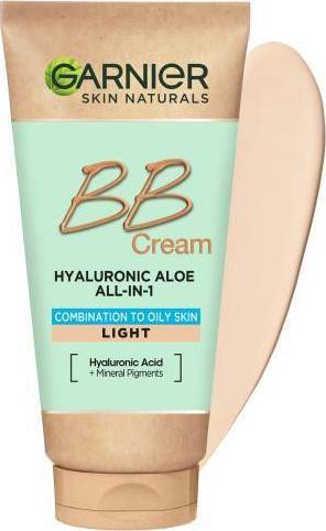 Garnier GARNIER_Hyaluronic Aloe All-In-1 BB Cream nawilzajacy krem BB do skory mieszanej i tlustej Jasny 50ml 3600542415156 (3600542415156) tonālais krēms