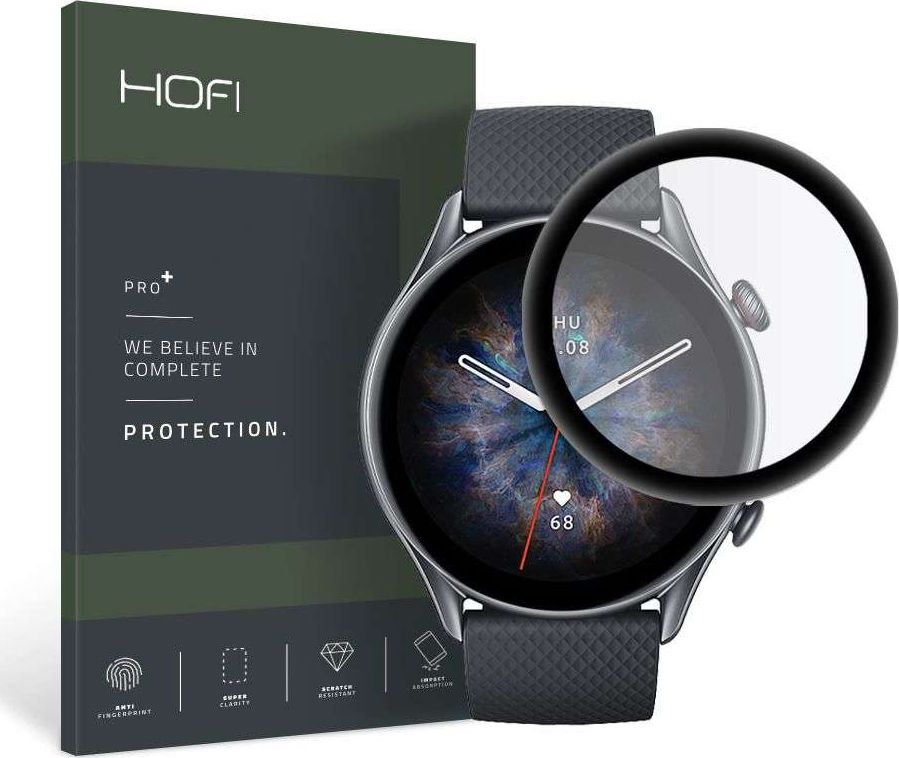 Hofi Hybrid Pro + hybrid glass for Amazfit GTR 3 Pro Black
