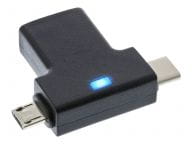 USB-Adapter - USB Typ A (W) gewinkelt bis Micro-USB Typ B, USB-C (M) adapteris