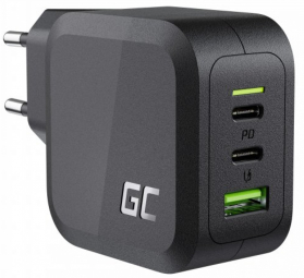 Green Cell PowerGaN 65W Charger (2x USB-C Power Delivery, 1x USB-A compatible with Quick Charge 3.0) iekārtas lādētājs