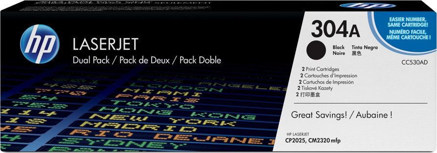 HP CC530A Black Doublepack toneris