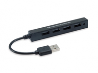 CONCEPTRONIC USB-Hub 4-Port 2.0  ->4x2.0       o.Netzteil sw USB centrmezgli