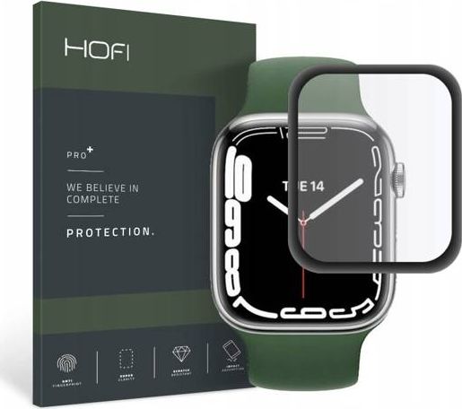 Hofi Glass Szklo hybrydowe Hofi Hybrid Pro+ Apple Watch 7 41mm Black HOFI160BLK (9589046918445)