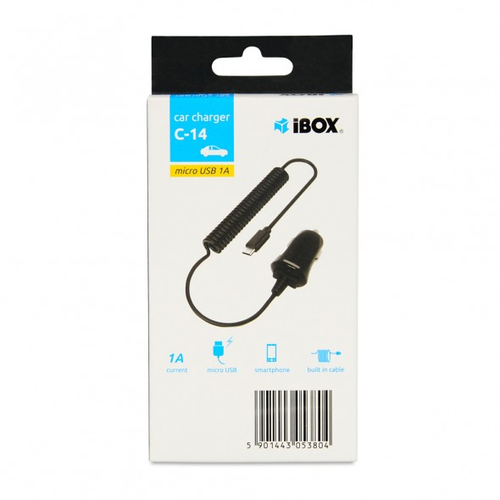 I-BOX C-14 CAR CHARGER WITH BUILT IN MICRO USB CABLE 1A aksesuārs mobilajiem telefoniem