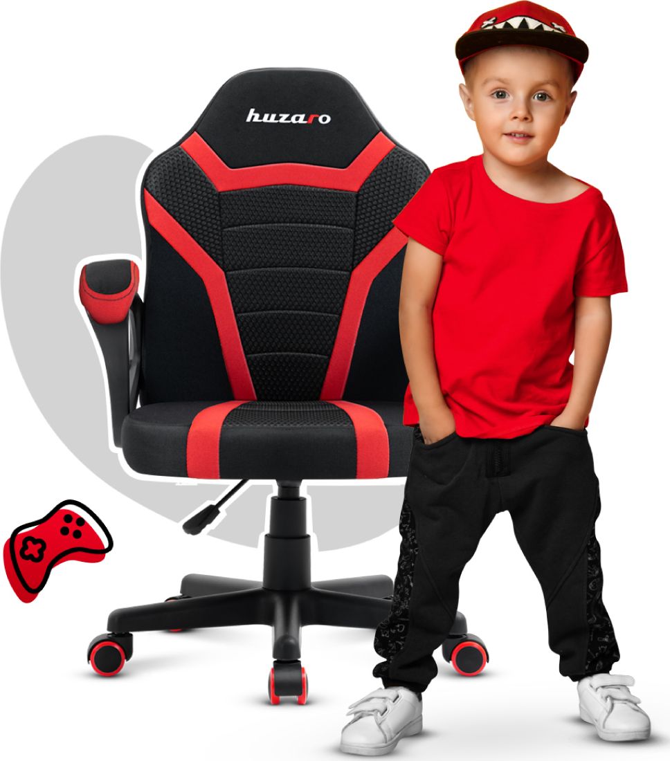 Fotel Huzaro Fotel Gamingowy dla dziecka Ranger 1.0 Red Mesh Ranger 1.0 Red Mesh (5903796010671) datorkrēsls, spēļukrēsls