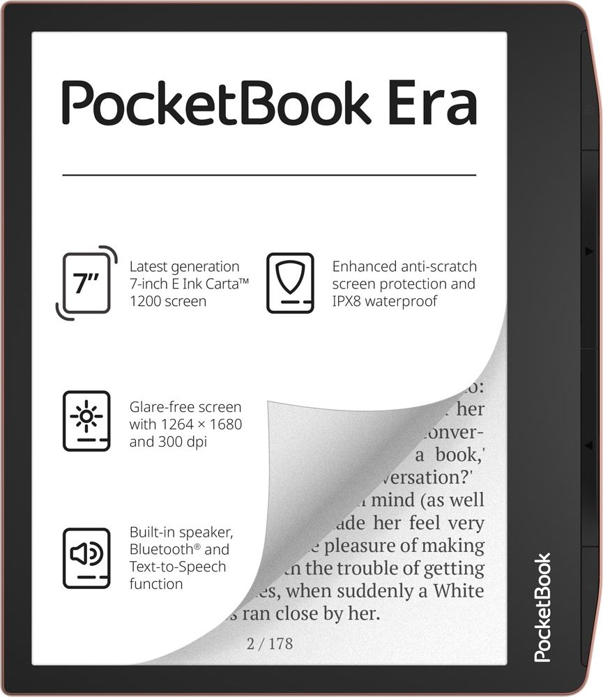 PocketBook 700 Era Copper e-book reader Touchscreen 64 GB Black, Copper 7640152096723 Elektroniskais grāmatu lasītājs