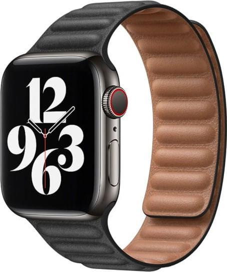 Strado Pasek skorzany opaska do Apple Watch 7 45mm (Czarny) uniwersalny Pasek skorzany Apple (5907694859875)