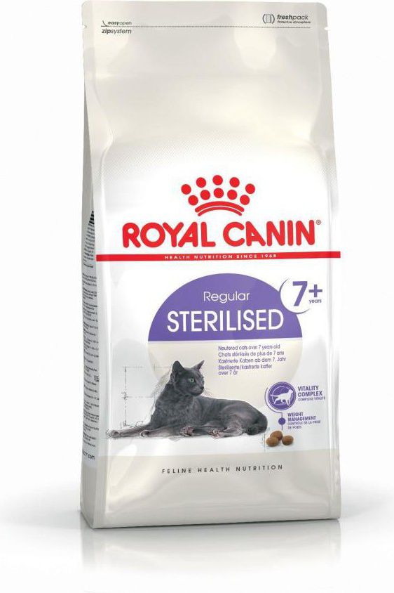 Royal Canin Sterilised +7 karma sucha dla kotow doroslych, od 7 do 12 roku zycia zycia, sterylizowanych 3.5 kg 004372 (3182550784580) kaķu barība