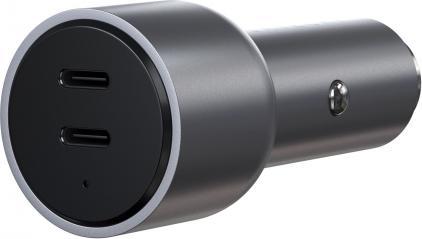 Ladowarka Satechi SATECHI 40W Dual USB-C PD Car Charger Space Gray ST-U2C40CCM (810086360062) iekārtas lādētājs