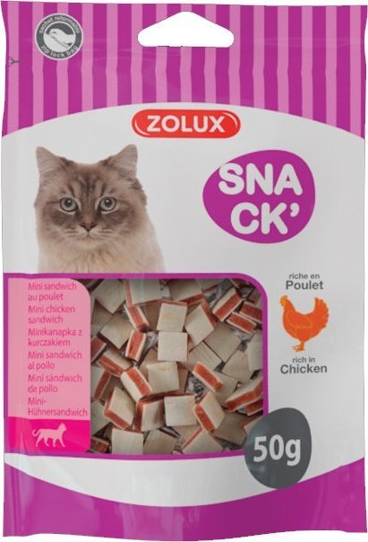 Zolux Przysmak dla kota mini kanapka z kurczakiem 50 g 11474928 (3336025821526) kaķu barība