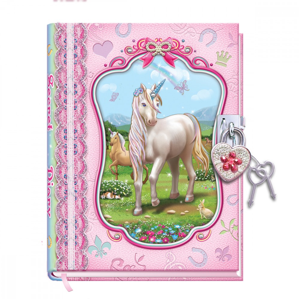 Pecoware Diary on a padlock - Unicorns 170530UC (5907543775332)