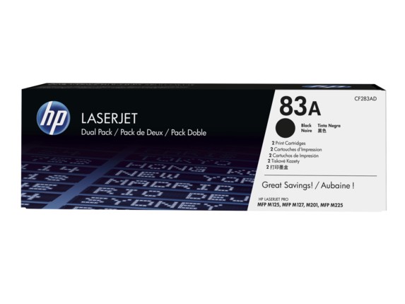 HP Toner black HP83Ax2=CF283AD  Zestaw 2xBk  2xCF283A toneris