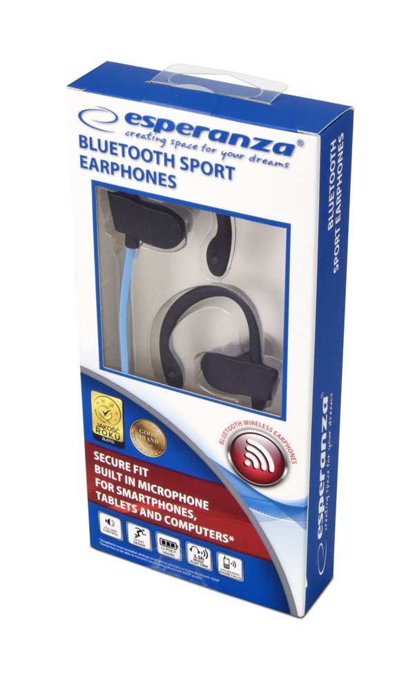 ESPERANZA EH188B - BLUETOOTH SPORT EARPHONES BLACK/BLUE