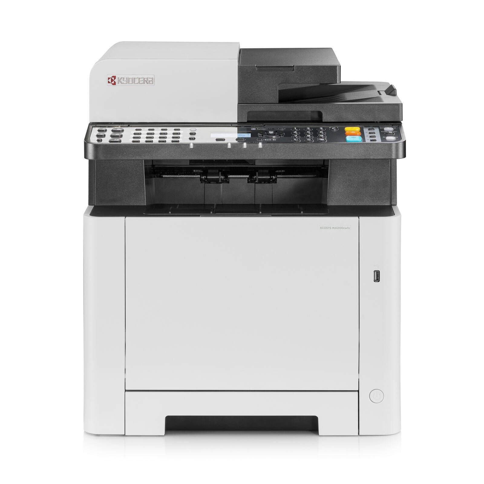 Kyocera ECOSYS MA2100cwfx Laser-Multifunktionsgerat (A4, 4in1, Drucker, Scanner, Kopierer, Fax, USB, LAN, WLAN) printeris