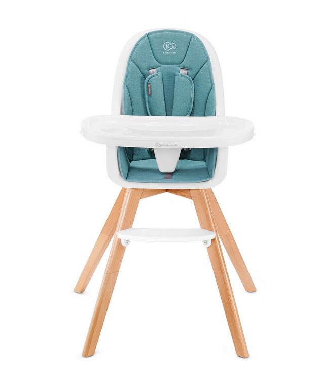 Kinderkraft 2-in-1 TIXI Turquoise feeding chair bērnu barošanas krēsls
