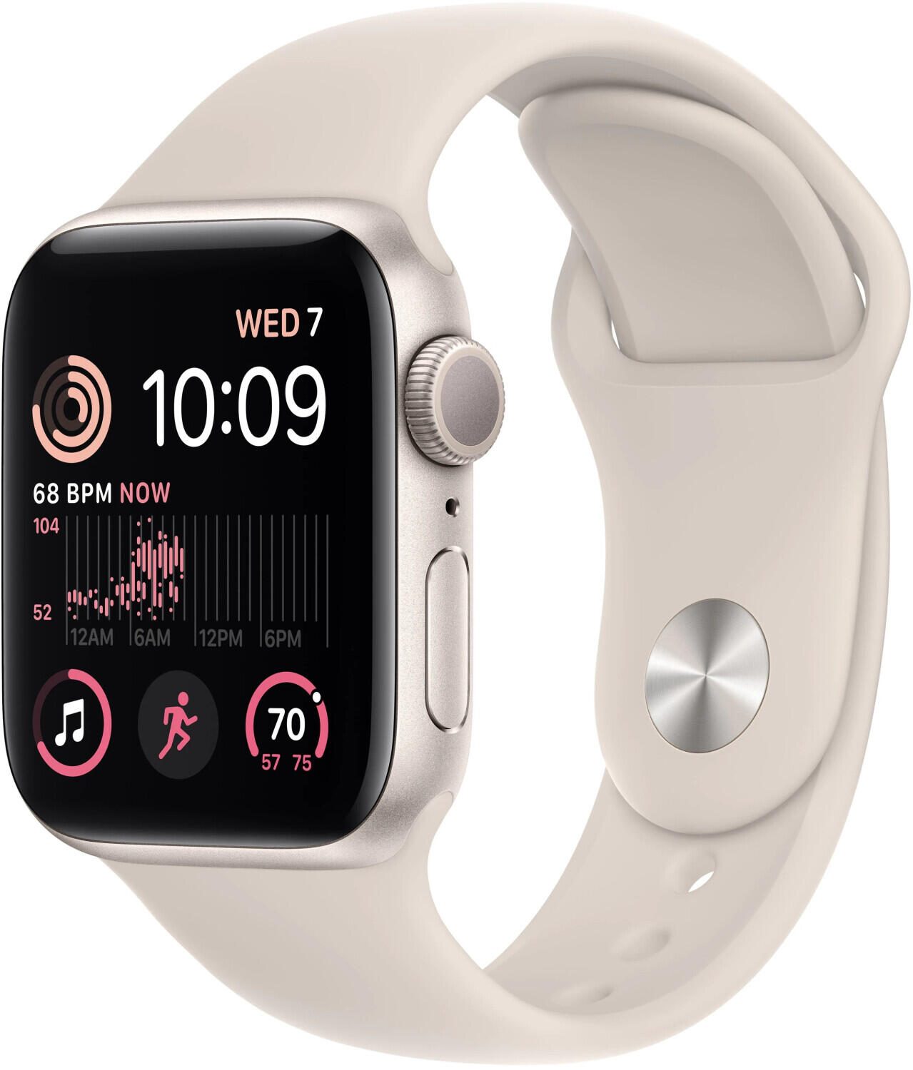 Apple Watch SE (GPS) 40mm Aluminiumgehause polarstern, Sportband polarstern MNJP3FD/A Viedais pulkstenis, smartwatch