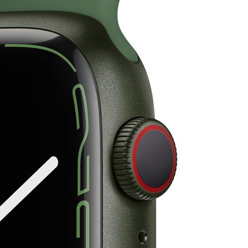 Watch Series 7 GPS + Cellular, 45mm Green Aluminium Case with Clover Sport Band - Regular Viedais pulkstenis, smartwatch