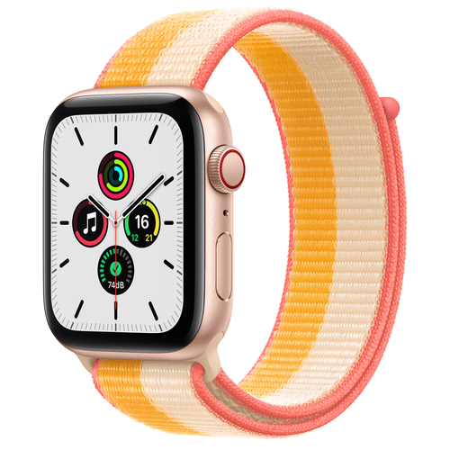 Apple Watch SE Alu Cell 44mm GD - MKT23FD / A Sport Loop Indian Yellow / White Viedais pulkstenis, smartwatch