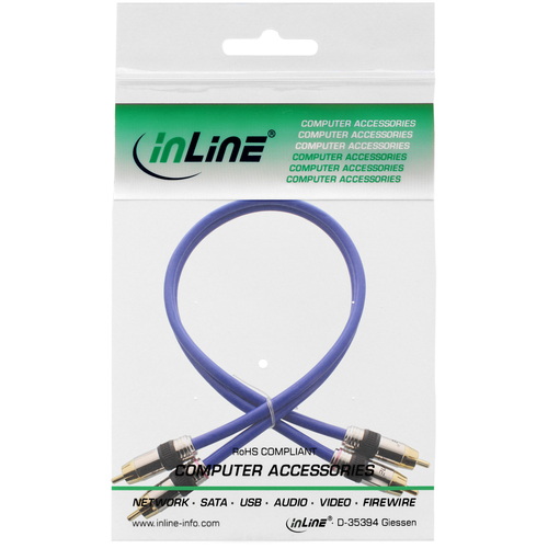 InLine 89703P 3m 2 x RCA Blau Audio-Kabel (89703P) adapteris